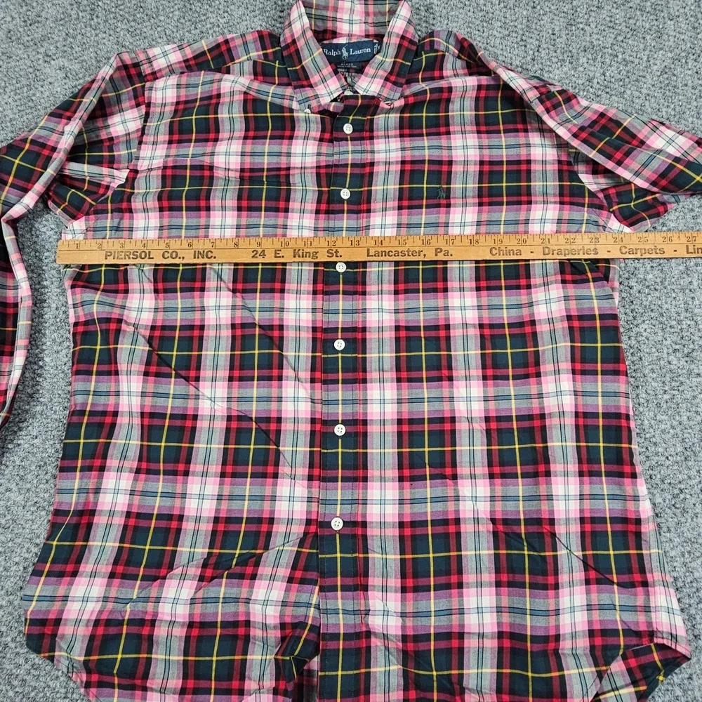 Ralph Lauren Blake Plaid Button Down Shirt Men's‎ Medium Cotton Long Sleeve